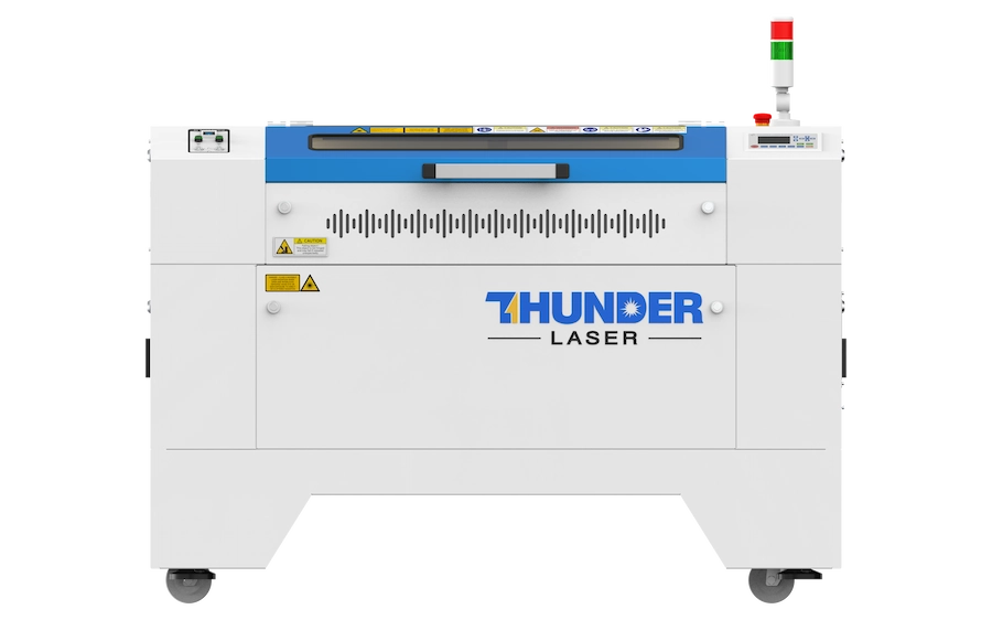 Aurora new version of the Thunder Laser engraver machine with the lid closed. Its small enough to sit on a desktop